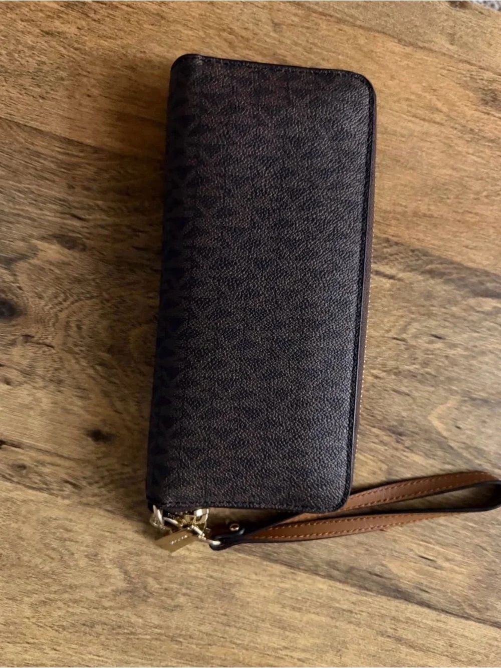 Michael Kors Brown Leather Zip Around Wallet